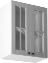 TEMPO KONDELA Cabinet superior, alb/gri mat, LAYLA G60S