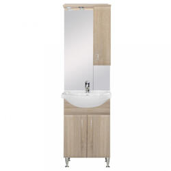Leziter Mobilier complet de baie Bianca Plus 55, culoare stejar sonoma, deschidere pe dreapta (B55STSTJ)