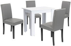 Leziter Set de masă Leon 4+1 alb-gri (LYET86F_LKE-GR_4)