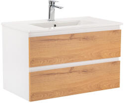 Leziter Dulap inferior Vario Forte 80 cu lavoar, stejar alb (Vario039)