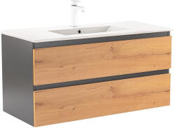 Leziter Dulap inferior Vario Forte 100 cu lavoar antracit-stejar (Vario078)