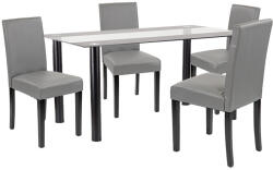 Leziter Set de masă Cadiz 4+1 negru-gri (LUA140B_LKE-GR_4)