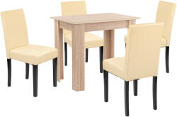 Leziter Set de masă Leon 4+1 stejar Sonoma-bej (LYET86ST_LKE-BE_4)