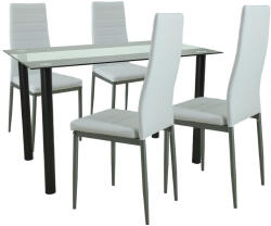 Leziter Set de masă Mezza 4+1 alb-gri (LUA120B_DA258WG_4)