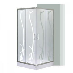 Leziter Cabină de duș pătrată Spirit BAMBOO 90x90, cu cădiță de duș acrilică armată (SB90A_AKSZ90ZT)