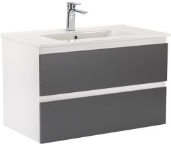Leziter Dulap inferior Vario Forte 80 cu lavoar alb-antracit (Vario038)