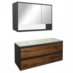 Leziter Mobilier complet de baie Porto 120 în culoarea stejarului rustic antracit (PO120ANCT)