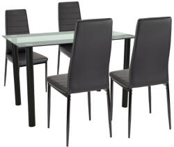 Leziter Set de masă Mezza 4+1 negru-negru (LUA120B_MDC-001-Black_4)