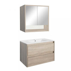 Leziter Mobilier complet de baie Porto 80 în culoarea stejarului Sonoma (PO80STST)