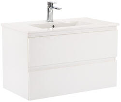 Leziter Dulap inferior Vario Forte 80 cu lavoar alb-alb (Vario037)