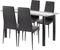 Leziter Norman 4+1 set de sufragerie negru (LUA140B_MDC-001-Black_4)