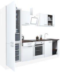 Leziter Mobilă de bucătărie Yorki 270, corp alb, față alb satinat, element cuptor inferior, frigider congelator inferior (L270FHFH-SUT-AF)