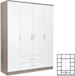 Leziter Dulap Miami 160x205 cm alb-stejar York (LMGSZ160FYT) Garderoba