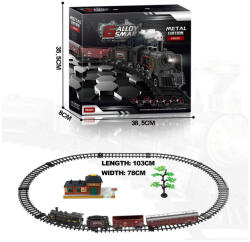 Mamido Vonatpálya füstölgő mozdonyral, fényekkel és zenével (S-19060-6) - jatekokminiszteriuma