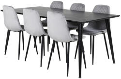  Étkezőgarnitúra Dallas 2596 (Szürke + Fekete)