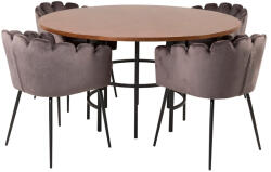  Étkezőgarnitúra Dallas 310 (Szürke + Fekete)