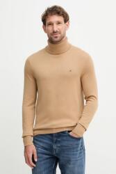 Tommy Hilfiger pulóver kasmír keverékből könnyű, sötétkék, garbónyakú, MW0MW28048 - barna M