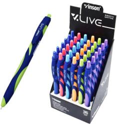 Vinson Golyóstoll nyomógombos gumírozott test Vinson F20 vegyes displ 36 db, írásszín kék - mystock