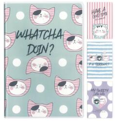 M&G 96 oldalas vonalas jegyzetfüzet műanyag borítóval, So Many Cats Pastel (4 minta)