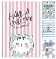 M&G A5-ös / 72 lapos vonalas jegyzetfüzet PVC borítóval So Many Cats Pastel (4 minta)