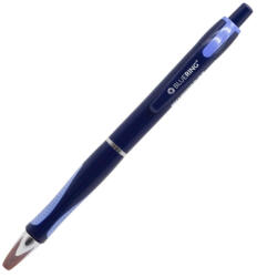 BLUERING Golyóstoll nyomógombos Bluering® V5 kék test gumírozott fogó, írásszín kék - delfinbuvar