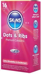 Skins - bordázott és pontozott óvszer (16db) - sexshopcenter