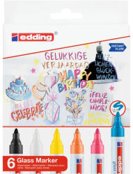 edding 95/6 Glassboard Marker 6679000 -01, 49, 06, 07, 09, 11 6 Klf. Szín Pb (7580249008)