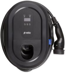 RATIO SOLID 22KW 3x32A, Hálózatfigyelés, napelemes üzemmód, elektromos autó fali töltő, automatikus töltőáram beállítással, 5m kábellel (38811)