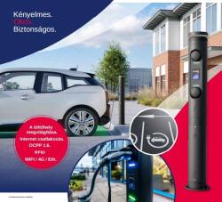 RATIO io7 2x22KW e-autó töltőoszlop TÉRVILÁGÍTÁSSAL - OCPP/RFID/WIFI/4G/ (IO7)