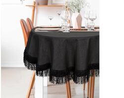 EUROFIRANY Jasper prémium terítő bolyhos rojtokkal Fekete - homeandstyle - 18 773 Ft