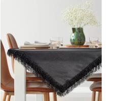EUROFIRANY Tina prémium terítő bolyhos rojtokkal Fekete 85x85 cm
