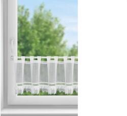 EUROFIRANY Katrin vitrázs függöny elegáns díszítéssel Fehér 40x150 cm