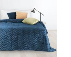 EUROFIRANY Luiz6 bársony ágytakaró fényes márvány hatású mintával Gránátkék 220x240 cm