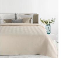 EUROFIRANY Len3 vászon szerkezetű préselt mintás ágytakaró Krémszín 200 x 220 cm