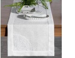 EUROFIRANY Elen terítő elegáns díszítéssel Fehér 40x140 cm