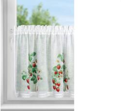EUROFIRANY Eper mintás modern vitrázs függöny Fehér 60x150 cm