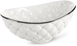 Eurofirany Adore steppelt hatású kerámia tál Fehér 35x22x15 cm
