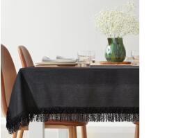 EUROFIRANY Jasper prémium terítő bolyhos rojtokkal Fekete 140x280 cm