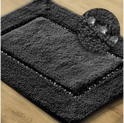 EUROFIRANY Chic pamut fürdőszobaszőnyeg kristályokkal Fekete 50x70 cm