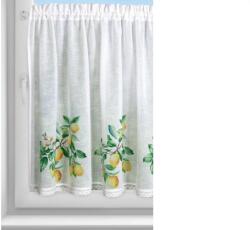 EUROFIRANY Cloe citrom mintás vitrázs függöny Fehér 90x150 cm
