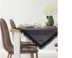 EUROFIRANY Jasper prémium terítő bolyhos rojtokkal Fekete 85x85 cm