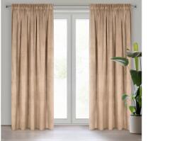 EUROFIRANY Rosa bársony sötétítő függöny Sötét bézs 140x270 cm