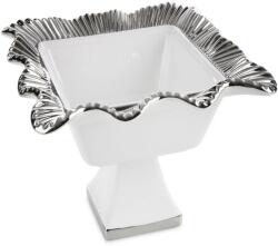 Eurofirany Betsy kerámia talpas tál Krémszín 28x28x20 cm