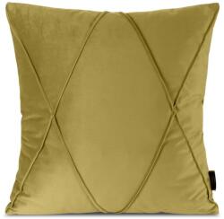 Eurofirany Nala1 bársony párnahuzat varrott mintával Mustársárga 45x45 cm