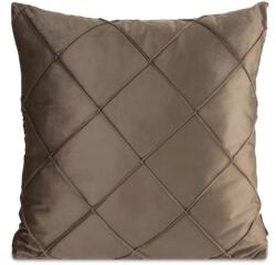 Eurofirany Nala2 bársony párnahuzat varrott mintával Világosbarna 45x45 cm