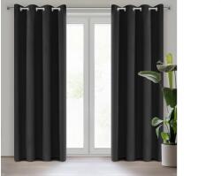 EUROFIRANY Adley sötétítő függöny Fekete 135x250 cm
