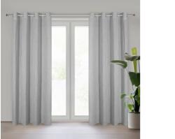EUROFIRANY Latika lenvászon függöny Ezüst 140x250 cm