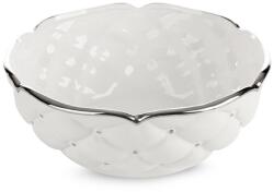 Eurofirany Adore steppelt hatású kerámia tál Fehér 25x25x10 cm