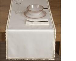 EUROFIRANY Lace csipkés peremű elegáns asztalterítő Krémszín 40x180 cm