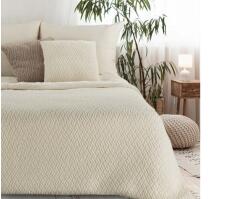 EUROFIRANY Kayla fonott hatású vastag takaró Krémszín 130x160 cm